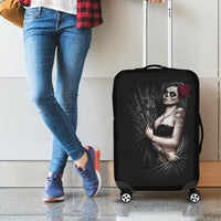 Skull Luggage Cover Girl Day Of The Dead - Wonder Print Shop