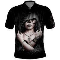 Skull Polo Shirt Girl Day Of The Dead - Wonder Print Shop
