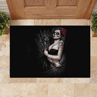 Skull Rubber Doormat Girl Day Of The Dead - Wonder Print Shop