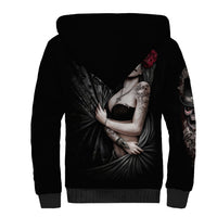 Skull Sherpa Hoodie Girl Day Of The Dead - Wonder Print Shop