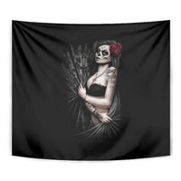 Skull Tapestry Girl Day Of The Dead - Wonder Print Shop