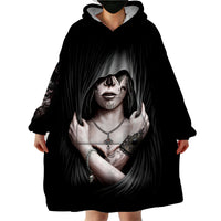 Skull Wearable Blanket Hoodie Girl Day Of The Dead - Wonder Print Shop
