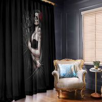 Skull Window Curtain Girl Day Of The Dead - Wonder Print Shop
