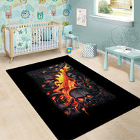 Skull Area Rug Flame Skull Lava Inside - Wonder Print Shop