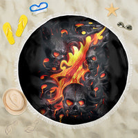 Skull Beach Blanket Flame Skull Lava Inside - Wonder Print Shop