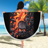 Skull Beach Blanket Flame Skull Lava Inside - Wonder Print Shop