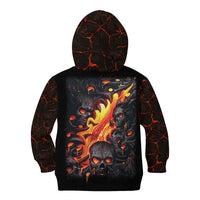 Skull Kid Hoodie Flame Skull Lava Inside - Wonder Print Shop
