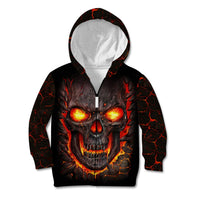 Skull Kid Hoodie Flame Skull Lava Inside - Wonder Print Shop