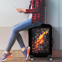 Skull Luggage Cover Flame Skull Lava Inside - Wonder Print Shop