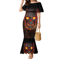 Skull Mermaid Dress Flame Skull Lava Inside - Wonder Print Shop