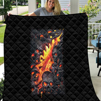 Skull Quilt Flame Skull Lava Inside - Wonder Print Shop