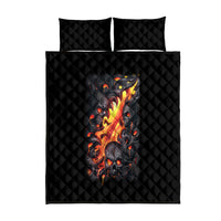 Skull Quilt Bed Set Flame Skull Lava Inside - Wonder Print Shop