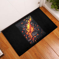 Skull Rubber Doormat Flame Skull Lava Inside - Wonder Print Shop