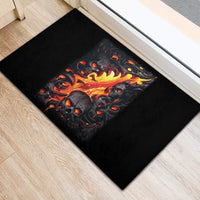 Skull Rubber Doormat Flame Skull Lava Inside - Wonder Print Shop