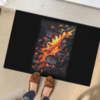 Skull Rubber Doormat Flame Skull Lava Inside - Wonder Print Shop