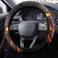 Skull Steering Wheel Cover Flame Skull Lava Inside - Wonder Print Shop