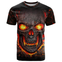 Skull T Shirt Flame Skull Lava Inside - Wonder Print Shop