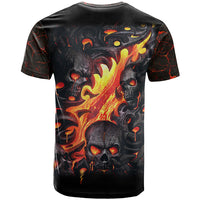 Skull T Shirt Flame Skull Lava Inside - Wonder Print Shop