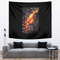 Skull Tapestry Flame Skull Lava Inside - Wonder Print Shop