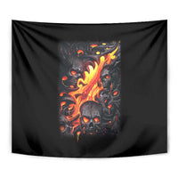 Skull Tapestry Flame Skull Lava Inside - Wonder Print Shop