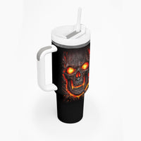 Skull Tumbler With Handle Flame Skull Lava Inside - Wonder Print Shop