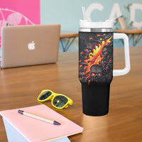 Skull Tumbler With Handle Flame Skull Lava Inside - Wonder Print Shop