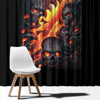 Skull Window Curtain Flame Skull Lava Inside - Wonder Print Shop