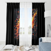 Skull Window Curtain Flame Skull Lava Inside - Wonder Print Shop