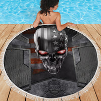 Skull Beach Blanket Metal Head Skull American - Wonder Print Shop
