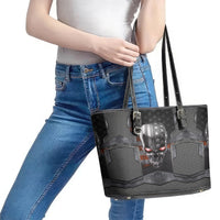 Skull Leather Tote Bag Metal Head Skull American - Wonder Print Shop