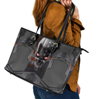 Skull Leather Tote Bag Metal Head Skull American - Wonder Print Shop
