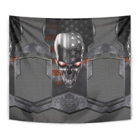 Skull Tapestry Metal Head Skull American - Wonder Print Shop