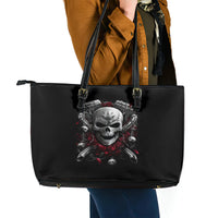 Skull Leather Tote Bag Riding Motocycle Girl Rose - Wonder Print Shop
