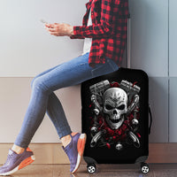 Skull Luggage Cover Riding Motocycle Girl Rose - Wonder Print Shop