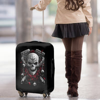 Skull Luggage Cover Riding Motocycle Girl Rose - Wonder Print Shop