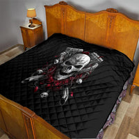 Skull Quilt Riding Motocycle Girl Rose - Wonder Print Shop