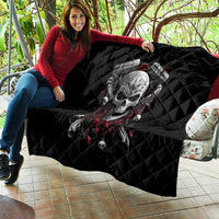 Skull Quilt Riding Motocycle Girl Rose - Wonder Print Shop