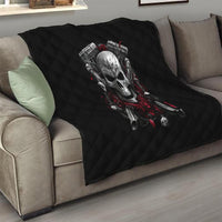 Skull Quilt Riding Motocycle Girl Rose - Wonder Print Shop