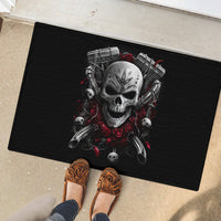Skull Rubber Doormat Riding Motocycle Girl Rose - Wonder Print Shop