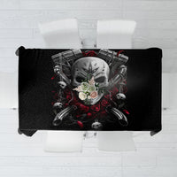 Skull Tablecloth Riding Motocycle Girl Rose - Wonder Print Shop