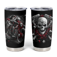 Skull Tumbler Cup Riding Motocycle Girl Rose - Wonder Print Shop