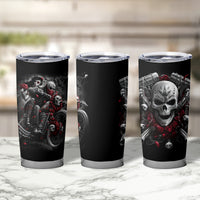 Skull Tumbler Cup Riding Motocycle Girl Rose - Wonder Print Shop