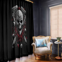 Skull Window Curtain Riding Motocycle Girl Rose - Wonder Print Shop
