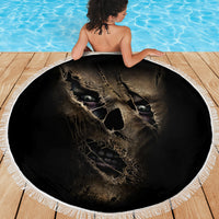 Skull Beach Blanket Mummy Face Inside - Wonder Print Shop