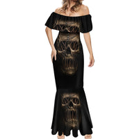 Skull Mermaid Dress Mummy Face Inside - Wonder Print Shop