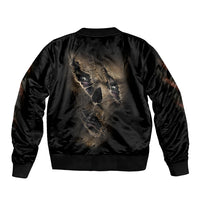 Skull Sleeve Zip Bomber Jacket Mummy Face Inside - Wonder Print Shop