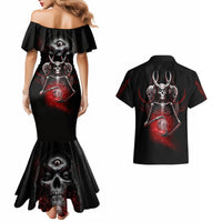 Skull Couples Matching Mermaid Dress And Hawaiian Shirt Prayer Skull - Wonder Print Shop