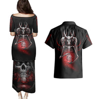Skull Couples Matching Puletasi Dress and Hawaiian Shirt Prayer Skull - Wonder Print Shop