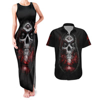 Skull Couples Matching Tank Maxi Dress And Hawaiian Shirt Prayer Skull - Wonder Print Shop