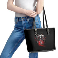 Skull Leather Tote Bag Prayer Skull - Wonder Print Shop